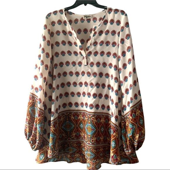 Show Me Your MuMu Jamie Tunic Top Blouse Mini Dress BoHo Hippie Festival Small - Picture 2 of 9